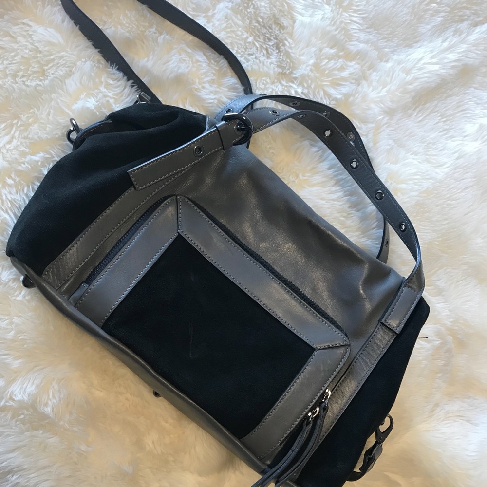 Abellucci genuine leather black and gray handbag